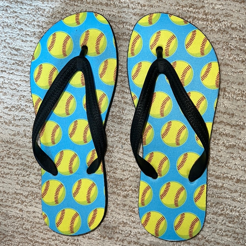BRAND NEW Softball Flip Flops